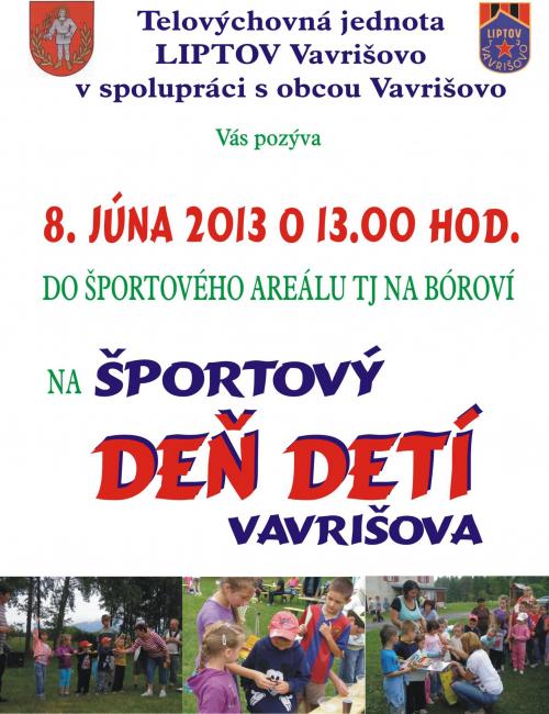športový deň detí Vavrišova 2013